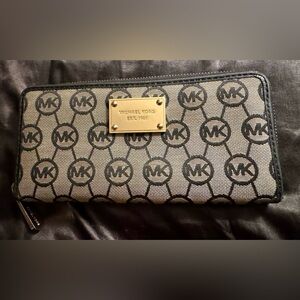 Michael Kors Black and Gray Logo Wallet